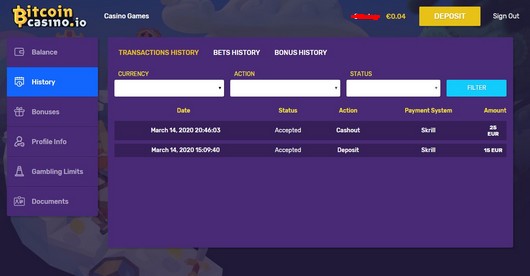 bitcoin casino Prelievo